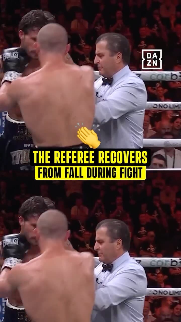 AND THE REF GOES DOWN 😅

#TszyuMahoney | Live NOW on DAZN ▪️