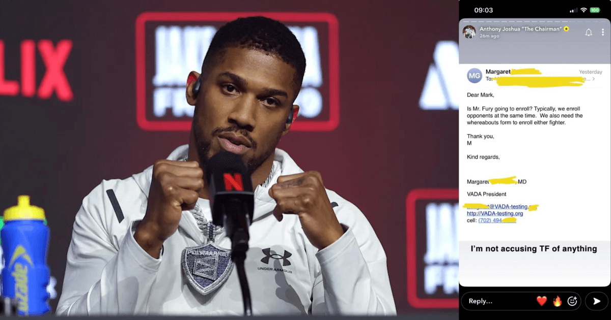 Joshua Posts VADA Email Amid Fury Enrollment Questions