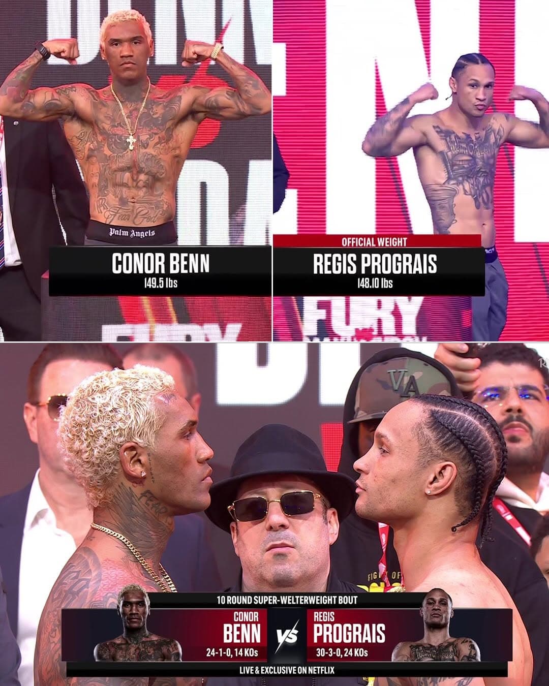 CEREMONIAL WEIGH IN: CONOR BENN vs. REGIS PROGRAIS
▫️ Conor Benn: 149.6 lbs
▫️ Regis Prograis: 148.